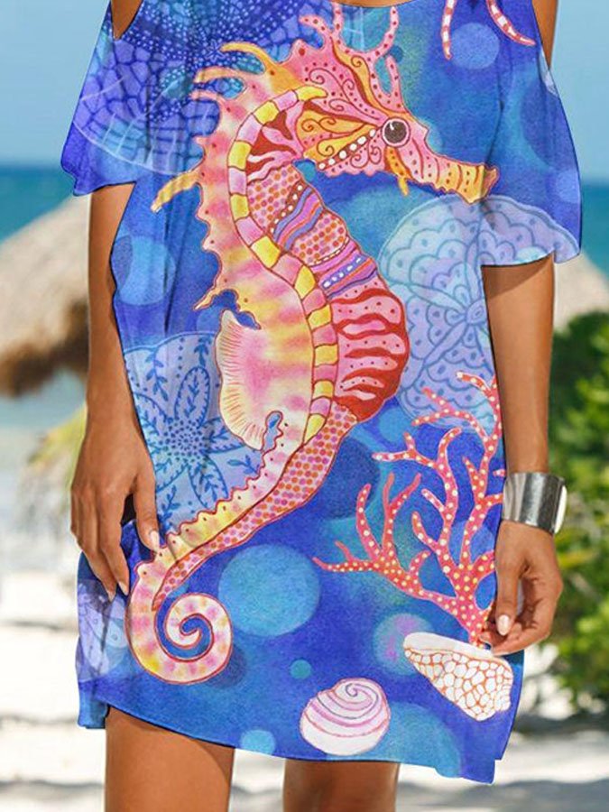 Seahorse Print Dress