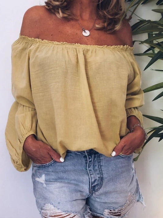 Ladies cotton linen casual shirt