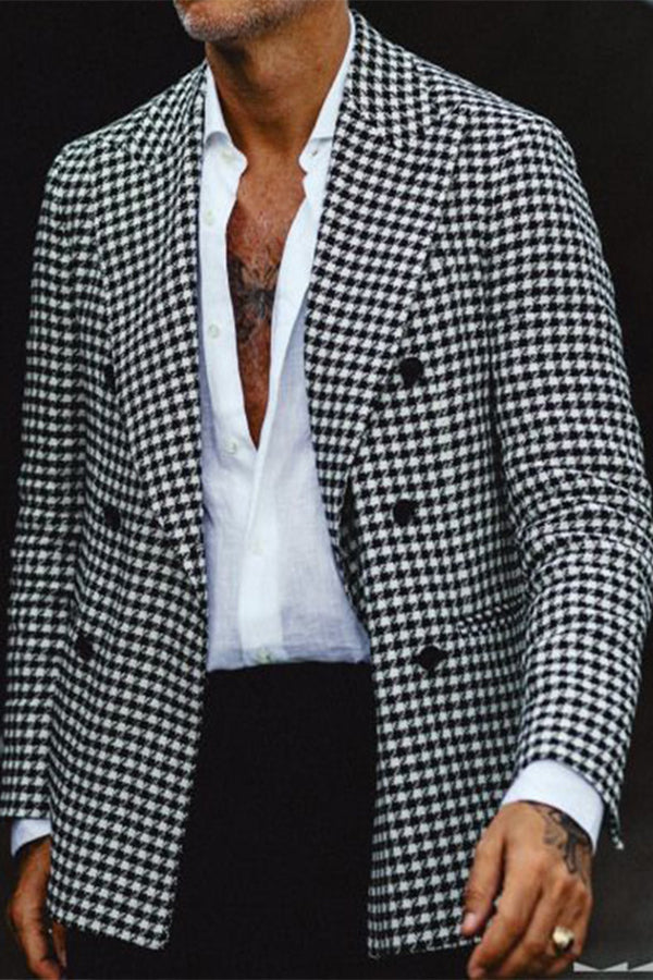 Men's All-match Slim-fit Plaid Casual Suit
