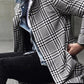 Fashion Plaid Lapel Coat Mid-length Coat