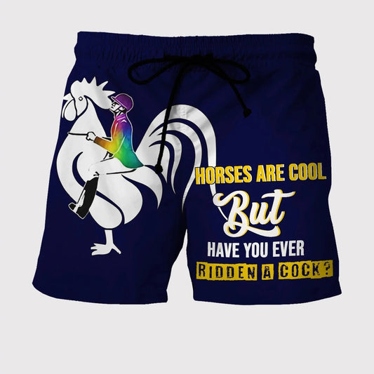 Ridden A Cock - Custom Beach Shorts - Swim Trunks