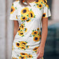 Sunflower O-Neck Tight Dress-White