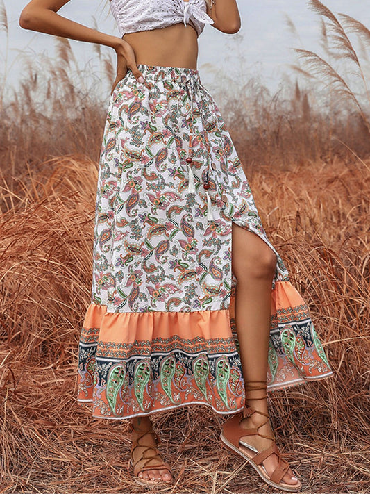 Women's Cashew Flower Print Skirt