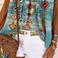 Western Ethnic Geometric Print Vest