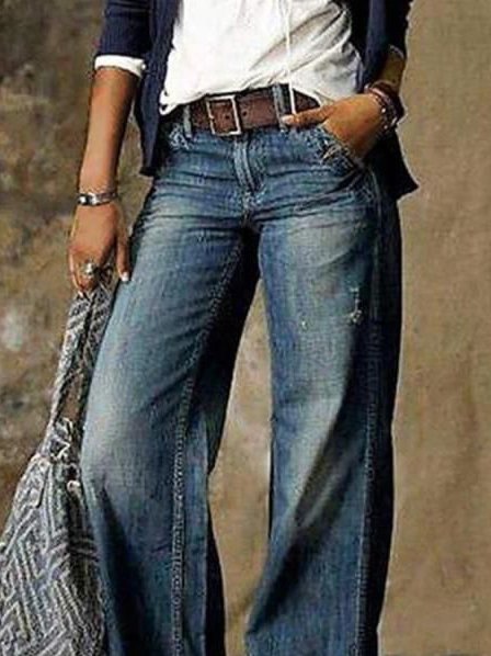 Wide-Leg Jeans Trousers
