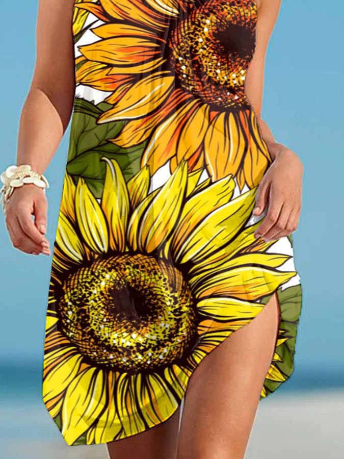 Sunflower Print Dress