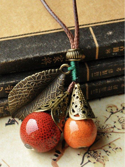 Casual Ball No Stone Pendant Necklaces