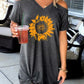 Sunflower Off-the-shoulder Short Sleeve Dress