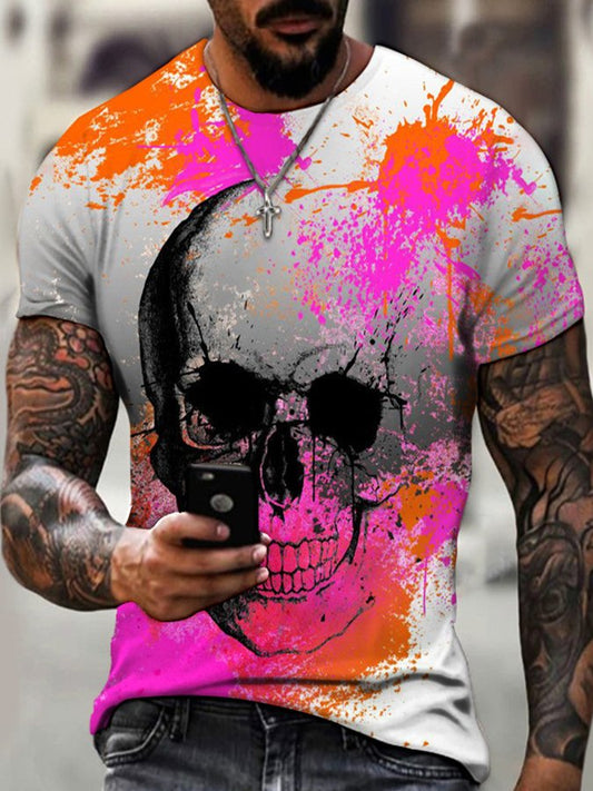 Colorful Skull Print T-Shirt