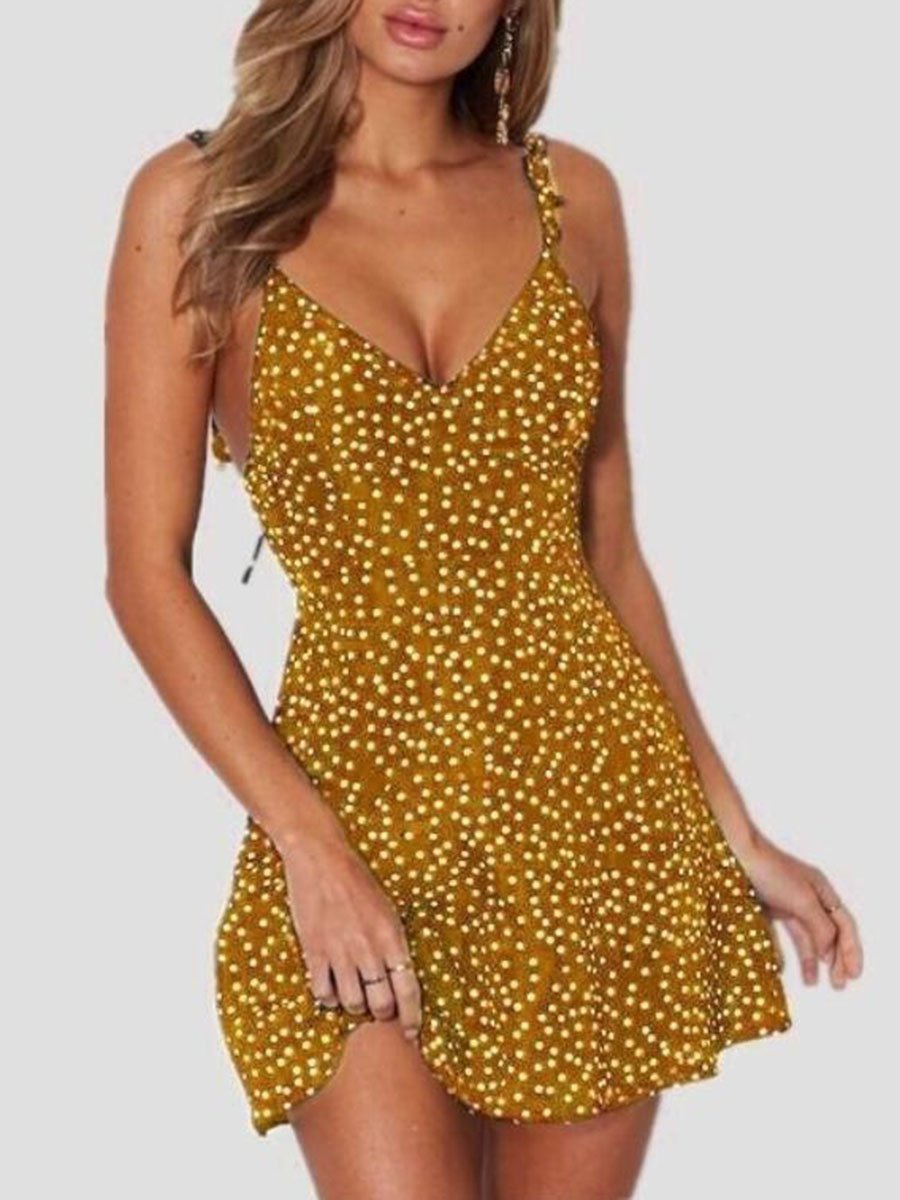 Straps Polka Dot Dress