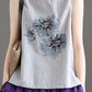 Ladies Cotton Linen Print Sleeveless Top