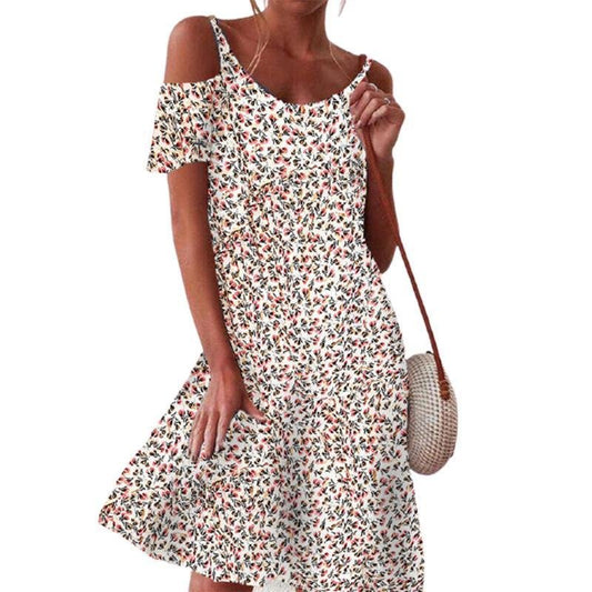 Women's Printed Loose Strapless Dress