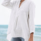 Women's Thin Cotton V-Neck Long Sleeve Top