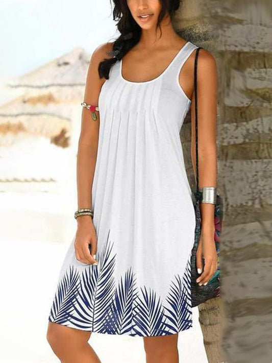 Ethnic Print Suspender Beach Dress