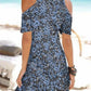 Off Shoulder Floral Printed Casual Dress