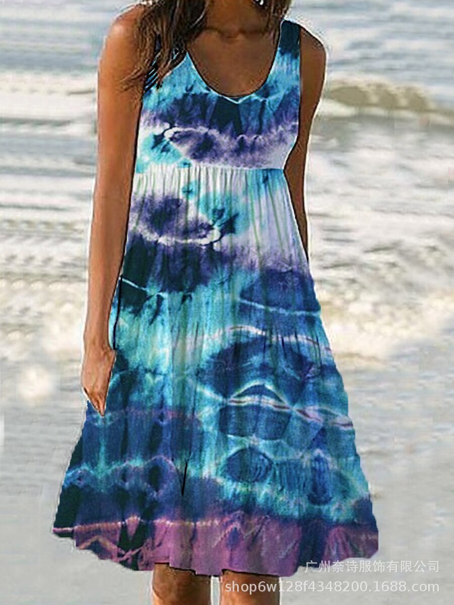 Tie-Dye Gradient Dress Print