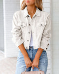2022 Women Long Sleeve Casual Coat Denim Jacket