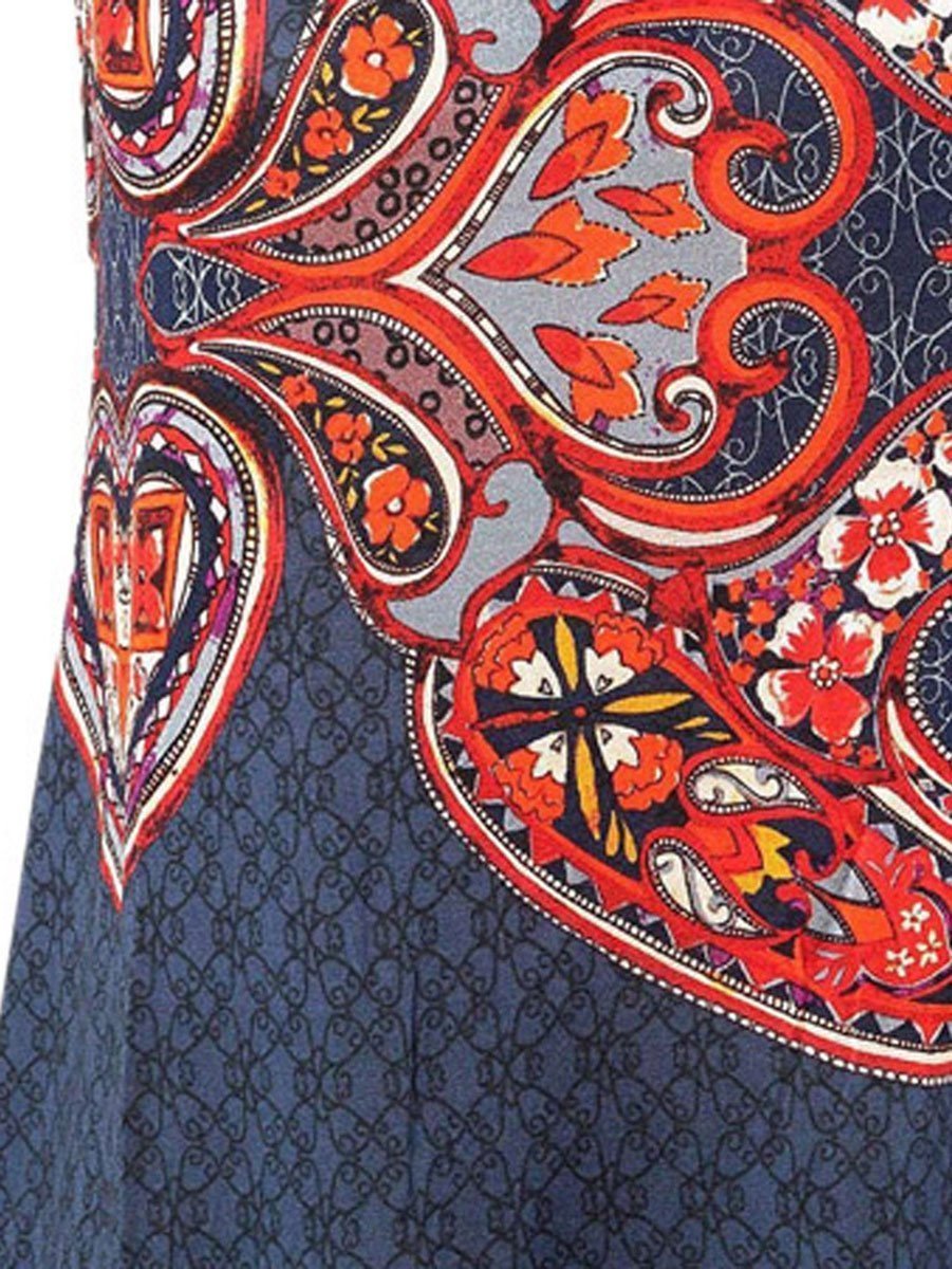 Paisley Pattern Summer Sling Slim Fit Sleeveless Casual Dress