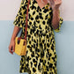 V-neck Leopard Print Loose Dress