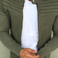 Men's Solid Color Striped Pleated Stitching Jacket