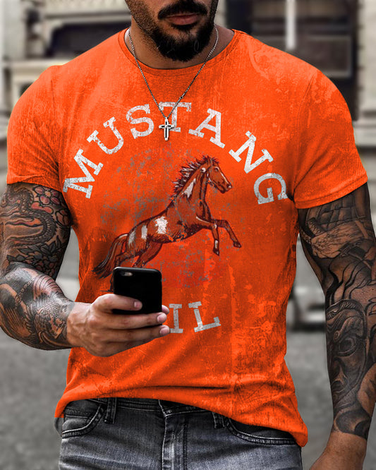 Men's Casual Retro Motorcycle Oil T-Shirt