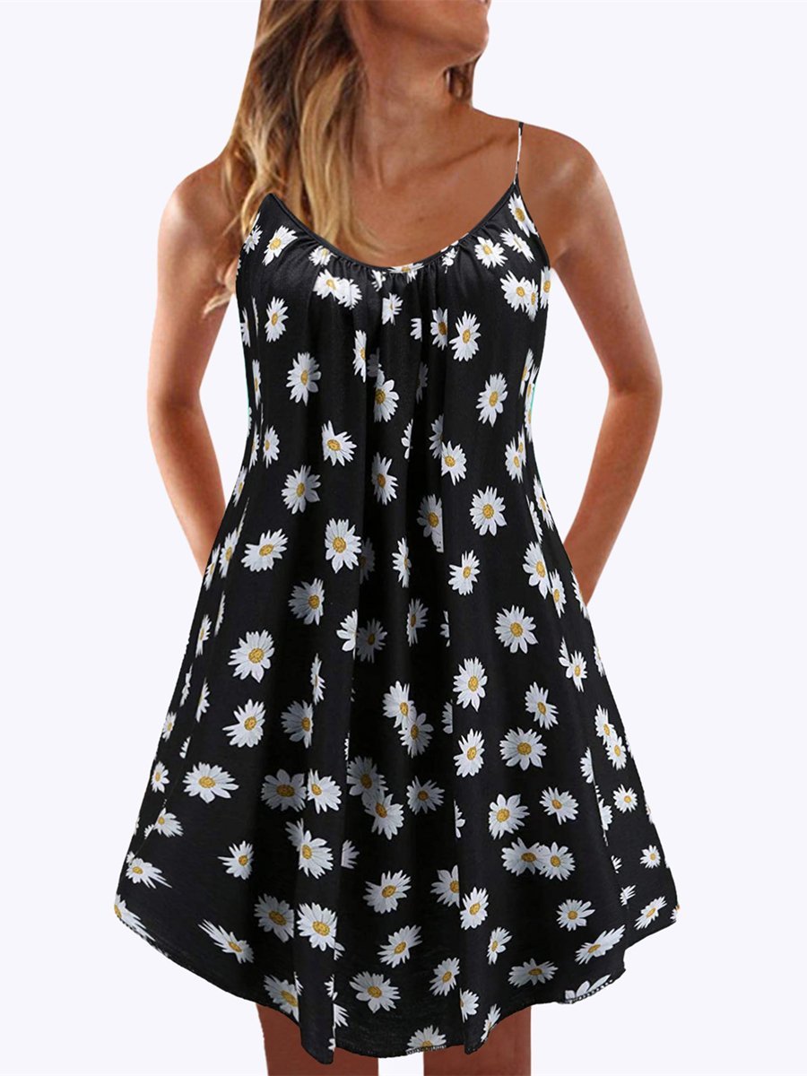 Women's Printed Beach Sling Dress