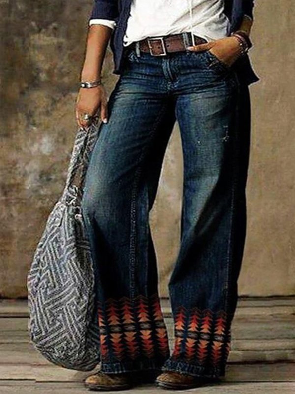 Wide-Leg Jeans Trousers