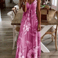 Slim Long Flower Strapless Dress