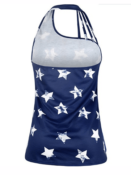 Women's Flag Print Crew Neck Tank Top