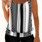 Striped Polka Dot Cyan Double Straps Tankini Set