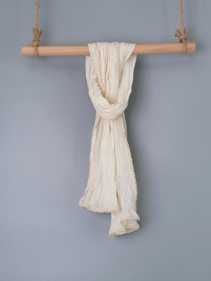 Women's Solid Lace Cotton Scarf