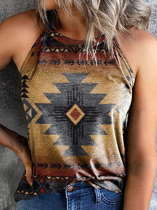 Women's ethnic print vest