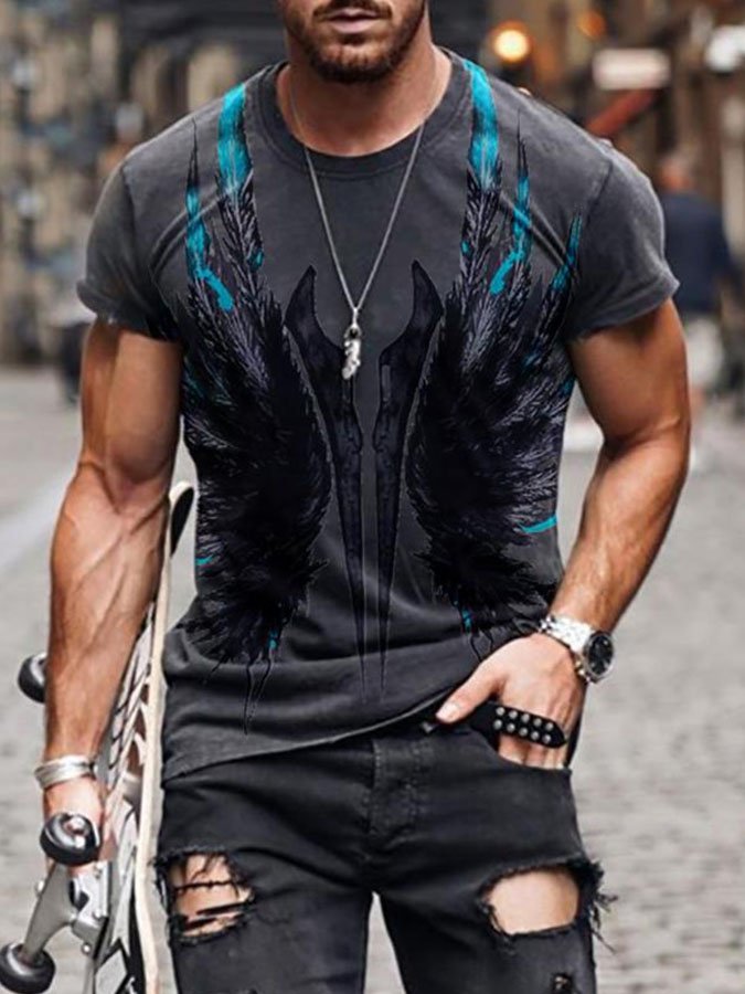 Vintage Print Casual Men's T-Shirt