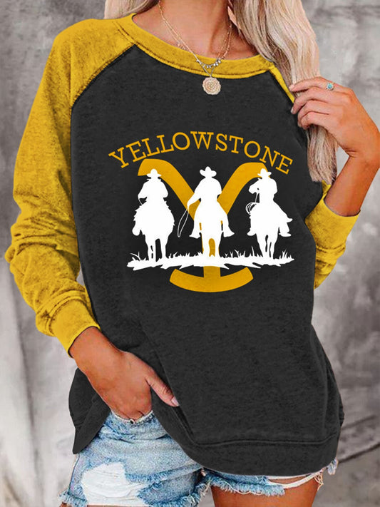 Women's Western Cowboy Print Casual Sweatshirt