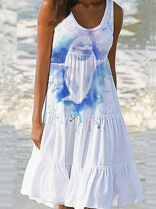 Beach Vacation Ocean Print Dress