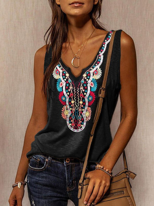 Floral Print V-Neck Tank Top2