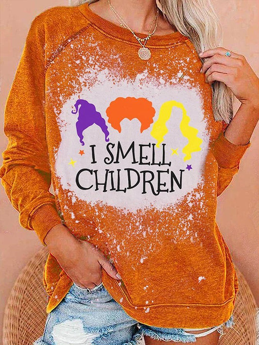 Women&#039;s Halloween I Smell Childen Hocus Pocus Tie Dye Sweatshirt