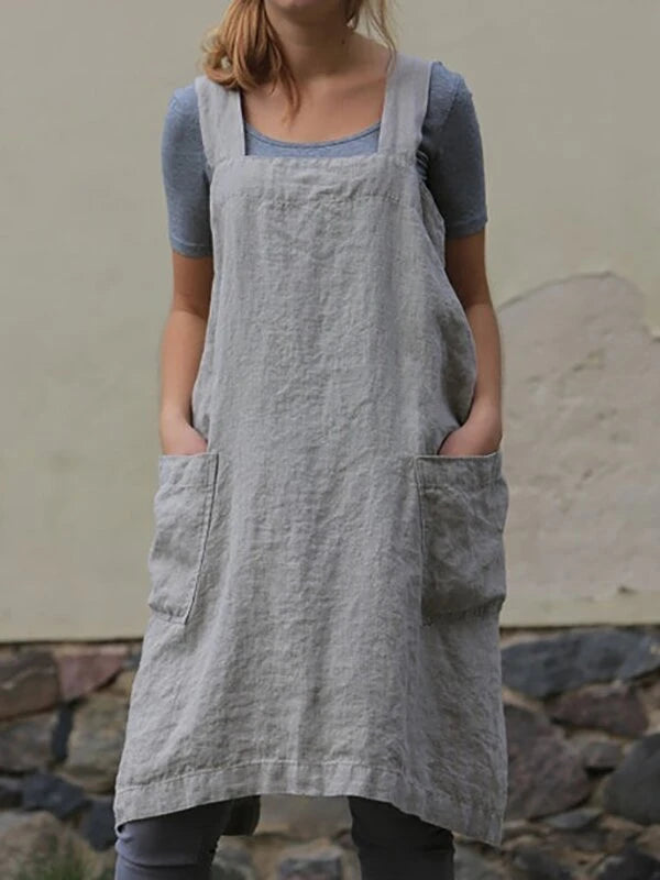 Square Cross Apron Pinafore Dress