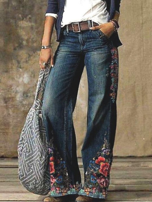 Wide-Leg Jeans Trousers