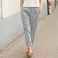 Linen-cotton women&#039;s large size loose pants