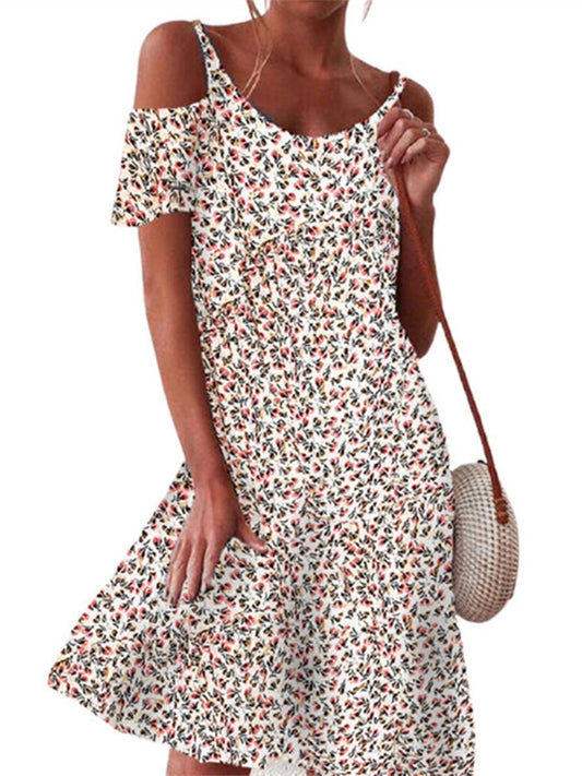 Women's Printed Loose Strapless Dress