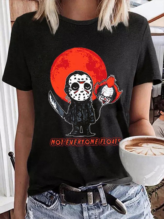 Women's Halloween Not Everyone Floats Print T-Shirt