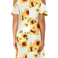 Sunflower Print Miss Shoulder Dress