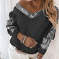 Sequins Contrast Fluffy Long Sleeve Sweater