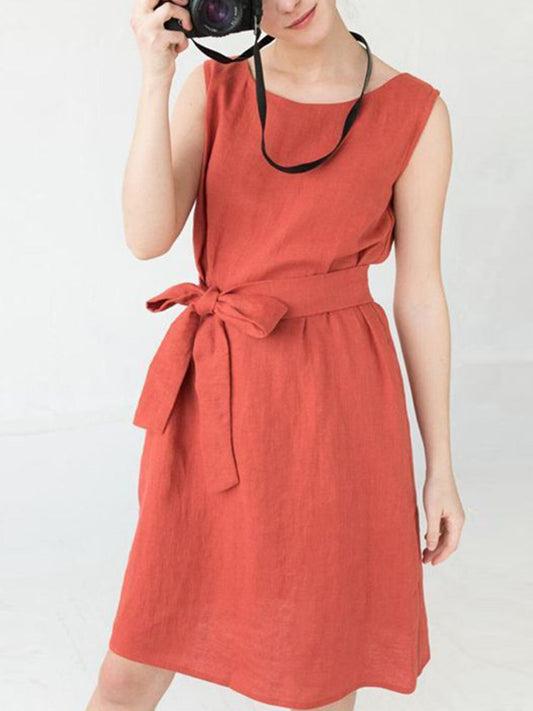 Women's Loose Casual Cotton Linen Dress