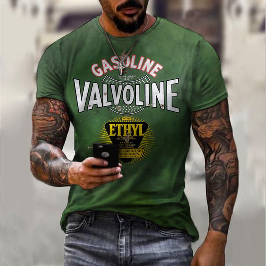 Men's Retro Logo Print Short-sleeved T-shirt