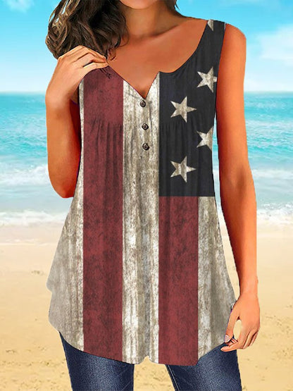 Women's Independence Day Printed Vest