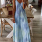 Tie Dye Straps Waist Down Casual Dresses