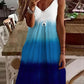 Casual Ombre V neck Sleeveless Knit Dress