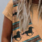 Vintage Contrast Horse Print T-Shirt